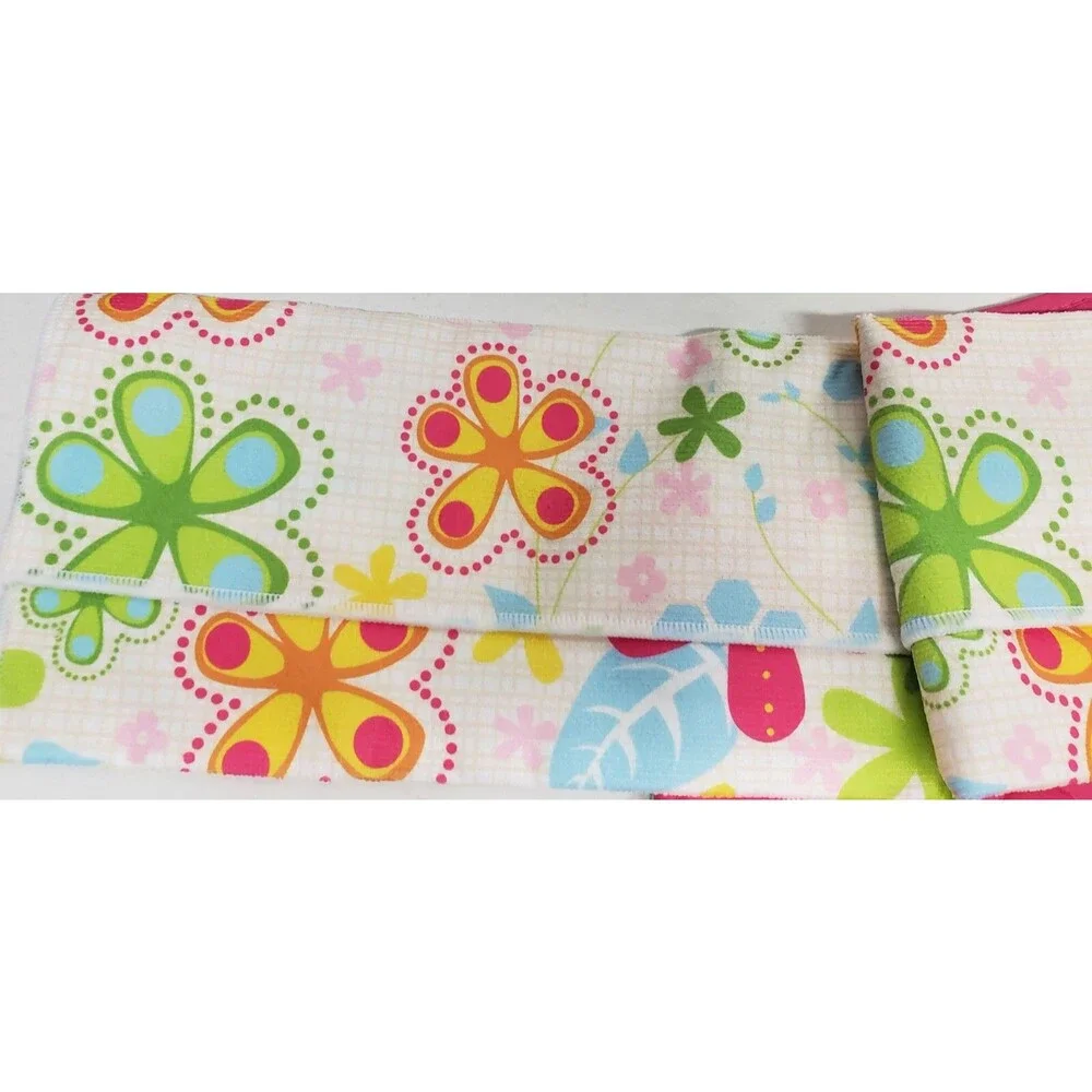 3pc Kitchen Set:1 Pot Holder,1 Oven Mitt,1 Microfiber Towel, Multicolor Flowers,